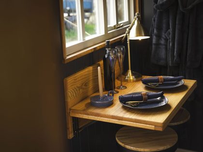 Bespoke Shepherds Hut to Buy - Church House - 18ft x 8ft - Table